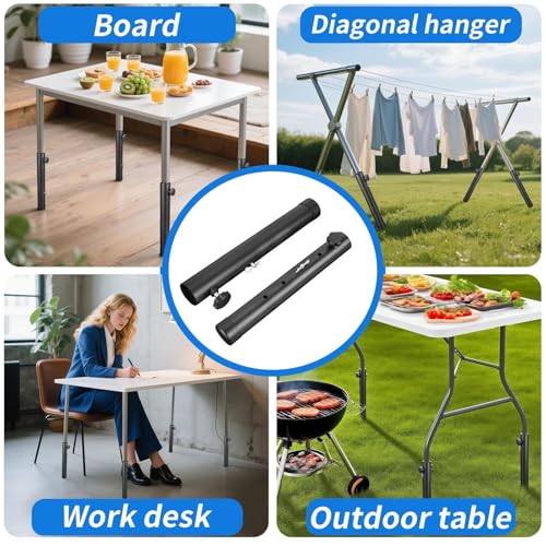 VinBee Folding Table Leg Extenders,Folding Table Risers,4-Levels Height Adjustable Risers for DIY & Office,Dining,Standing Desk 4 Pack (17.3 inch) - size: 17.3 inch(4 LEVELS)
