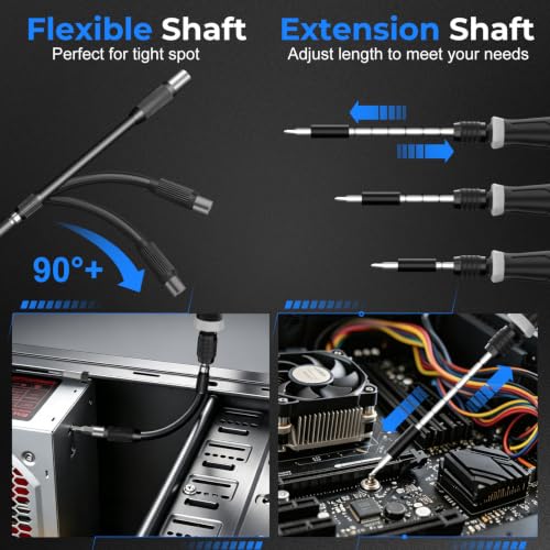 STREBITO 153 in 1 Small Magnetic Screwdriver Set, Precision Screwdriver set - color: Grey