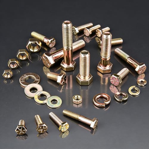 1004PCS Grade 8 Assorted Nuts and Bolts Kit, SAE Size 1/4-20, 5/16-18, 3/8-16, 1/2-13 Bolt Assortment - size: 1004pcs 1/4-20 5/16-18 3/8-16 1/2-13