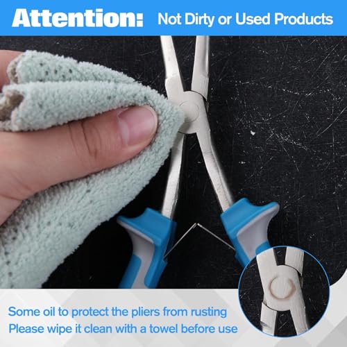 SPEEDWOX Long Reach Bent Needle Nose Pliers with Smooth Jaw Extra Long Nose Precision Wire Looping Pliers Needle Remover Pliers for Hard to Reach Narrow Spaces Jewelry Making Tools Fishing Tools - style: Bent Needle Nose Pliers Smooth Jaw