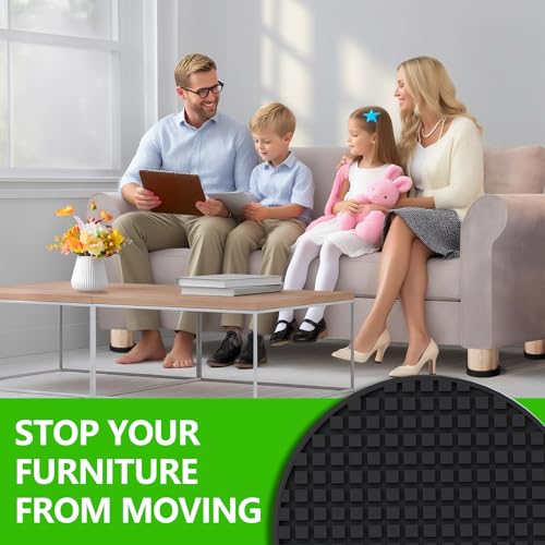 Non Slip Furniture Pads for Hardwood Floors - 8PCS 3.5" Caster Cups, Round - size: 3.5" 8pcs Black