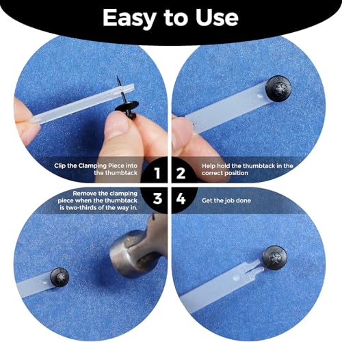 50 PCS Push Pins Picture Hangers Wall Hooks, Double Headed Thumb Tacks Without Nails, Renter Friendly Decor Thumbtacks for Tapestry Frame Art Photos (Black) - style: BLACK