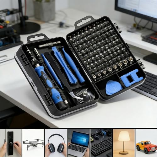 115-in-1 Small Screwdriver Set,Precision Screwdriver Set, Professional Repair Tool Kit for Phone, Computer, Watch, Console, Eyeglass and Electronic, Men Tools Gift Blue - color: Blue