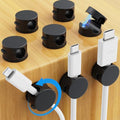 AGPTEK 8 Pack Magnetic Cable Clips, 360° Rotatable Cord Holder, Black - color: Black