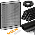 2 Pack Black Window Screen Frame Kit with Aluminum Frames Up to 46" X 46" - color: Black, size: 46 in X 46 in (2 Pack)