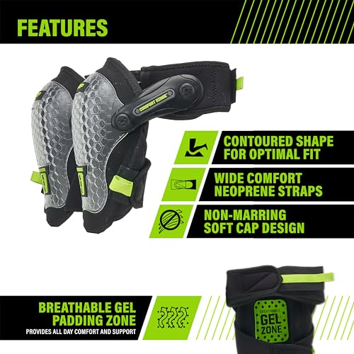 AWP Comfort Hinge Knee Pads, One Size, 1 Pair, Black - size: 1 Pair, style: Gel Pro Foam Padding Knee Pads