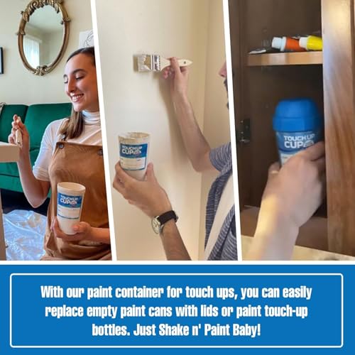 Touch Up Cup Empty Plastic Paint Storage Containers, 13 oz, 3-Pack
