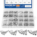 NINDEJIN 880Pcs Screw Nuts and Bolts Assortment Kit, M2 M3 M4 M5 Metric Bolts and Nuts and Washers Set, 304 Stainless Steel Precise Hex Socket Head Cap Machine Screws Set with Allen Wrenches - size: M2 M3 M4 M5 880