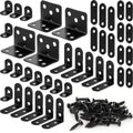 40 Pack L Bracket Corner Brace Kit, 5 Sizes Stainless Steel Corner Bracket - size: 40 Pack-5 Sizes