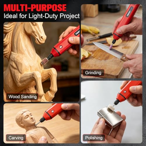 Mini Cordless Rotary Tool, Multi-Purpose Power Rotary Tool Kit (Red) - color: Red