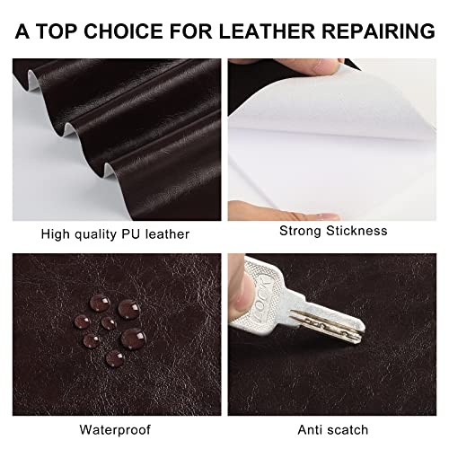 Self Adhesive Leather Repair Patch, Leather Repair Tape Kit Glossy Coffee - color: Glossy Coffee, size: 4" x 63"