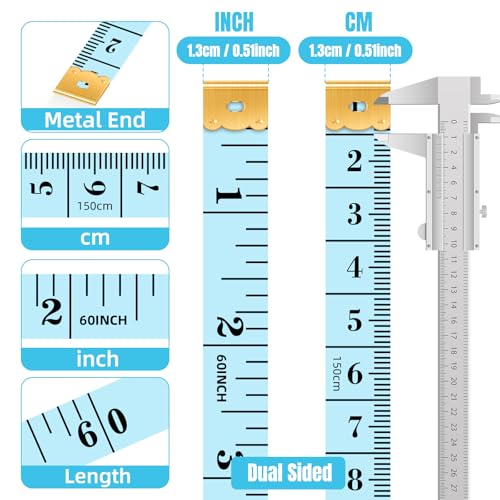 24 Pack Soft Measuring Tape for Sewing - 6 Colors, Dual Scale 60 in/150 cm - color: 24PCS-multicolor
