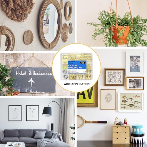FUZANWJ Picture Hangers, Picture Hanging Kit，330pcs - size: Gold