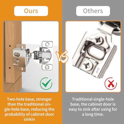 Chibery 20 Pack Face Frame Cabinet Hinges, 1-1/4" Overlay, Soft Close, 105° - size: 1-1/4 Inch Overlay