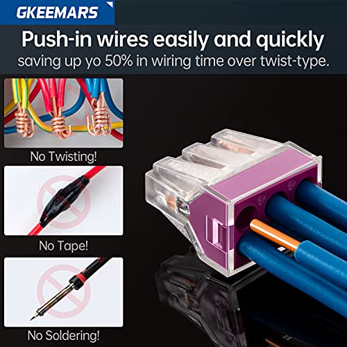 58 Pcs Push-in Wire Connector 773 2/4/ 6/8 Port Conductor Assortment Pack for Junction Box