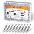 Drywall Anchors and Screws Kit, 200 Pcs Self Drilling Drywall Anchors, 100 Pcs Zinc Sheetrock Anchors and 100 Pcs #8 x 2 Metal Screws, Heavy Duty Wall Anchors, 75 Lbs Hanging Mounting - size: #8 x 2"