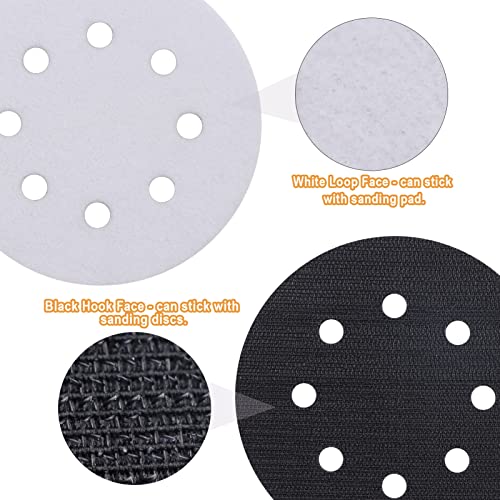 6 Pack 5 Inch 8 Hole Interface Pads - Foam Sanding Pads for Orbital Sander - size: 5 inch 8 Hole - 6 Pack