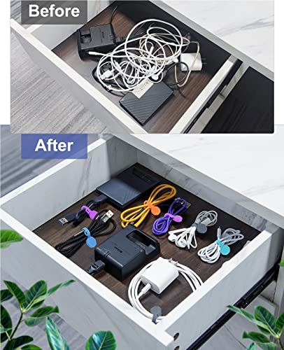 8 PCS Silicone Magnetic Cable Ties, Reusable cord Organizer clips - size: 8-PCS