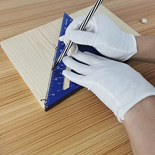 7" & 12" Imperial Triangle Ruler,Aluminum Alloy Rafter Square Protractor