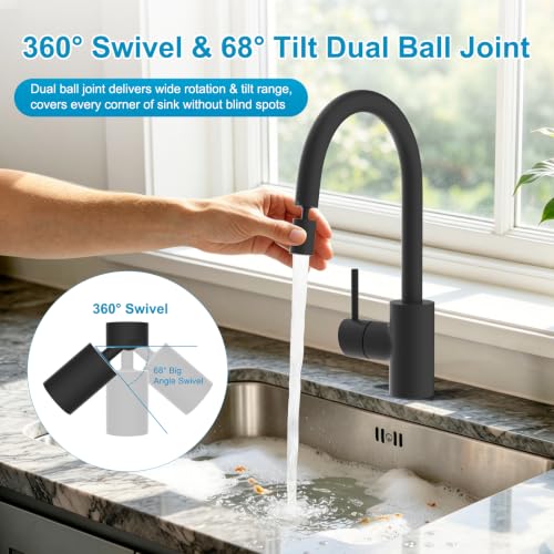 Hibbent 4-Mode Faucet Aerator, Faucet Sprayer Attachment, Matte Black - color: Matte Black, style: Four Modes