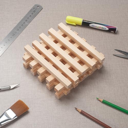 Wooden Dowels Wooden Sticks for Crafts 1/2" x 6", 20 PCS Square Wood Dowel Rods, Unfinished Hardwood Sticks Small Wood Strips for Crafting, Miniature Buildings, Woodworking - size: 1/2"×6"-20PCS