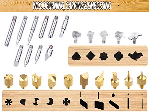 Zega Woodburning & Soldering Kit – Pyrography pen with Wood Burning, Wood Embossing, Wood Carving, Wood Cutting & Electronics Soldering Tips, Razor Knife, Stand, Carrying Case and Stencils