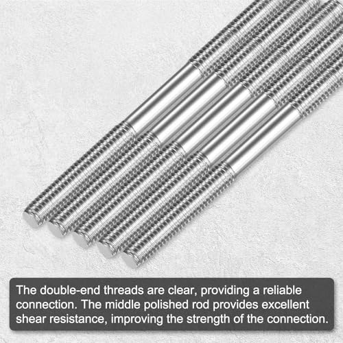 M METERXITY 20-Set Double End Threaded Stud Screw Bolt, M4x50mm Stainless Steel Push Rod Dual End Thread with Washer for Electrical/CNC Equipment/House Maintenance, Right Hand Thread - size: M4x50mm