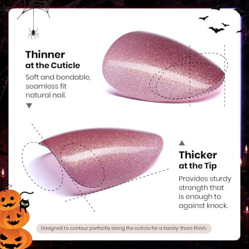 Beetles Red Press On Nails Short Almond, Halloween Cat Eye Polka Dot - color: 2C - Polka Ruby - S
