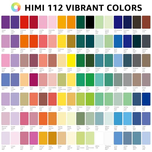 HIMI Gouache Paint Set, 112 Colors x 0.45 oz, Twin Jelly Cup, Non-Toxic - color: 112 colors