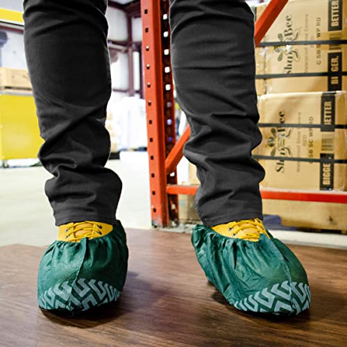 ShuBee Original Disposable, Extra-Large Boot and Shoe Covers, Thicker & Stronger, Durable Protection for Floors - 50 Pairs - color: Dark Green