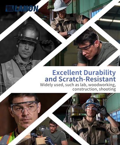 LANON Safety Glasses Over Eyeglasses, ANSI Z87.1 Certified Lenses