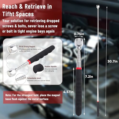 Collapsible Magnetic Parts Tray Set, Double-Sided Foldable Magnetic Tool Tray for Screws Bolts Nuts Washers, Ideal Storage Organizer for Mechanics Automotive DIY Garage Workshop
