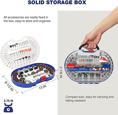 WORKPRO 276-Piece Rotary Tool Accessories Kit for Cutting Sanding Polishing - style: 276-Piece Rotary Tool Attachments