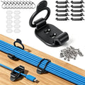 OneLeaf 10-Pack Adjustable Elastic Cable Clips, Cable Management, Black - color: Black