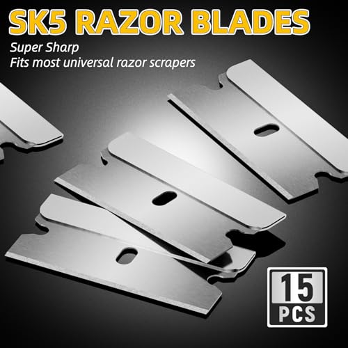 DIYSELF Razor Scraper with 15 Extra Razor Blades, Stove Top Cleaner Tool - color: Blue, size: 1 Pack