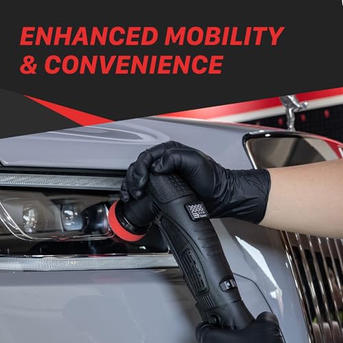 Maxshine Professional Mini Cordless Polisher (M0312 V2 BK) Kit -Portable, Lightweight (1.93 lbs), 6-Speed DA/Rotary Polisher for Auto Detailing, Scratch & Swirl Repair, Paint Protection, Gloss & Shine