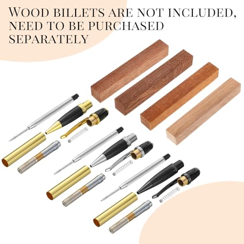 Colarr 12 Pack Woodturning Pen Kit Twist Ballpoint Pen Kit, Mix Colors - color: Mix Colors