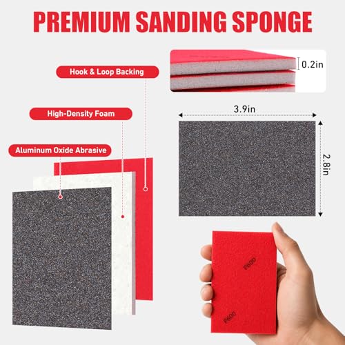 24 Pcs 1200 Grit Sanding Sponges, Wet Dry Sanding Blocks for Polishing - size: 24 PCS-1200 Grit