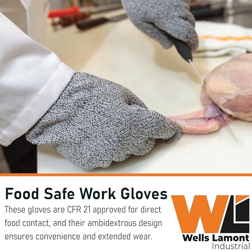 Wells Lamont Whizard LN10 Cut Resistant Gloves (1356) – ANSI Cut Level A7 – Food Safe Gloves - size: Large, style: 6-pack