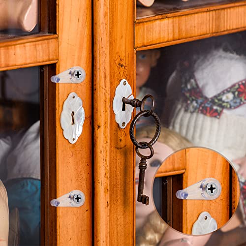 Blulu 20 Pack Glass Mirror Holder Clips for Wall Mounting | Glass Mirror Hanging Kit, Offset 0.24 Inch/ 6 mm, Hanging Retainer Fasteners with Screws and Anchors, for Fixing Cabinet Door - style: Practical Style
