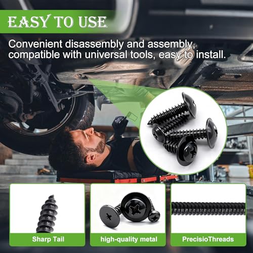mxuteuk 280PCS Automotive Screws Kit,#8#10#12#14 Phillips Head Automotive Body Self Tapping Screws(24 Size) - color: Black-24Sizes Automotive Screws Kit