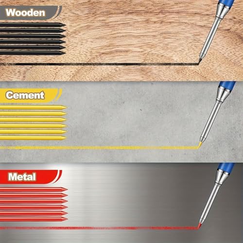 100Pcs Pencil Refills, 2.8mm Pencil Leads, Solid Carpenters Refills Replacement, Deep Hole Marker, Waterproof for Woodwork Construction Building (Yellow) - style: yellow