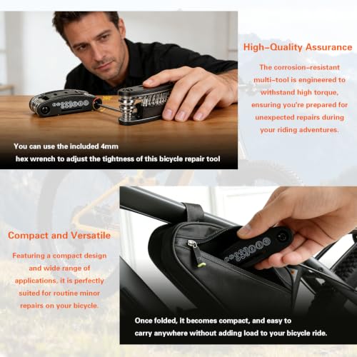 16-in-1 Bike Multi Tool Kit - Portable Bicycle Repair Tool with Hex Keys