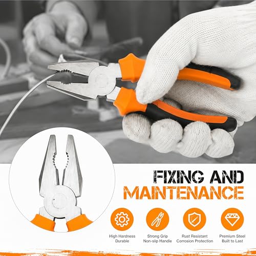 24 Pieces Small Home DIY Tool Kit for Household | Portable Home Hand Tool Box for Women, General Repair Basic Tools Kit Simple DIY Screwdriver Hammer Set for Garage, Office