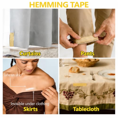 SWRT Double Sided Fabric Tape 1 & 2 Inch x 33 FT, 2 Rolls – Heavy Duty - color: Yellow, size: Fabric Tape 1 & 2 Inch x 33 FT, 2 Rolls