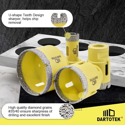 Diamond Core Drill Bits Set 10PCS Tile Hole Saw Kit for Porcelain - size: set3