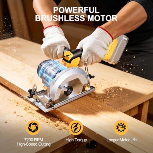 5.5-Inch Cordless Circular Saw Compatible with DeWalt 20V Battery