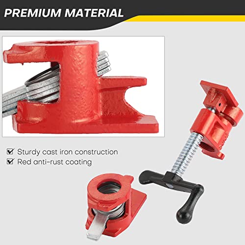 6 Pack 3/4" Wood Gluing Pipe Clamp Set, Pipe Clamps for Woodworking - style: 6 Pack, 3/4"