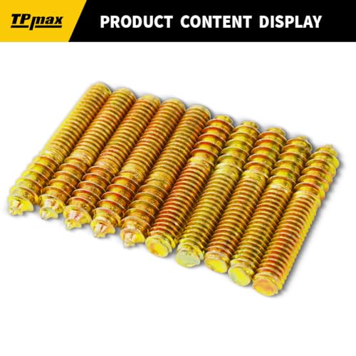 TPmax 10 Pack 5/16-18 x 2 Inch Hanger Bolts Double Headed Bolts Self-Tapping Screw Hanger Bolts for Furniture (5/16-18" x 2") - size: 5/16-18" x 2"