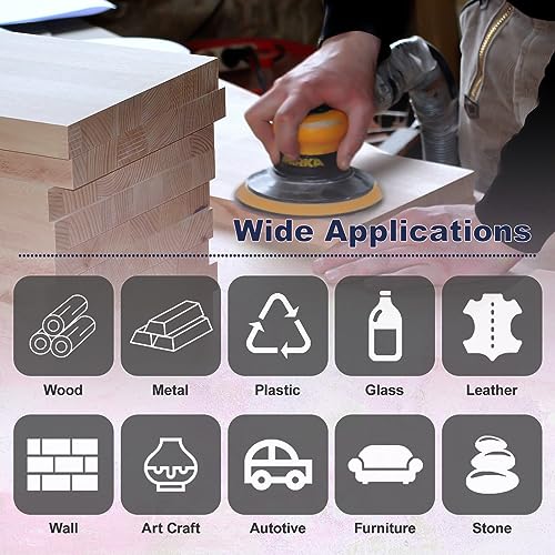 47PCS 5IN Wet Dry Sanding Discs Kit 8 Hole Hook & Loop Sandpaper Assortment - style: 47PCS